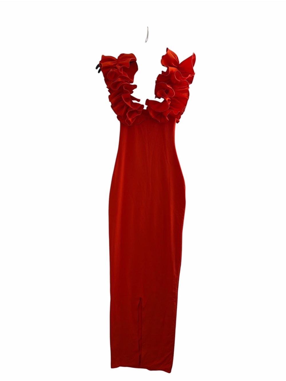 Oh Polly Red Ruffle-Shoulder Maxi Dress - Picture 2 of 5